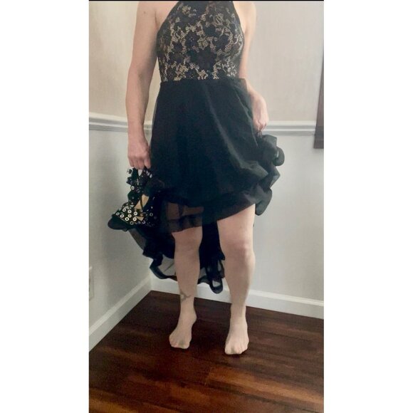 Speechless Black Lace & Mesh High-Low Dress Size 1 - Picture 2 of 16